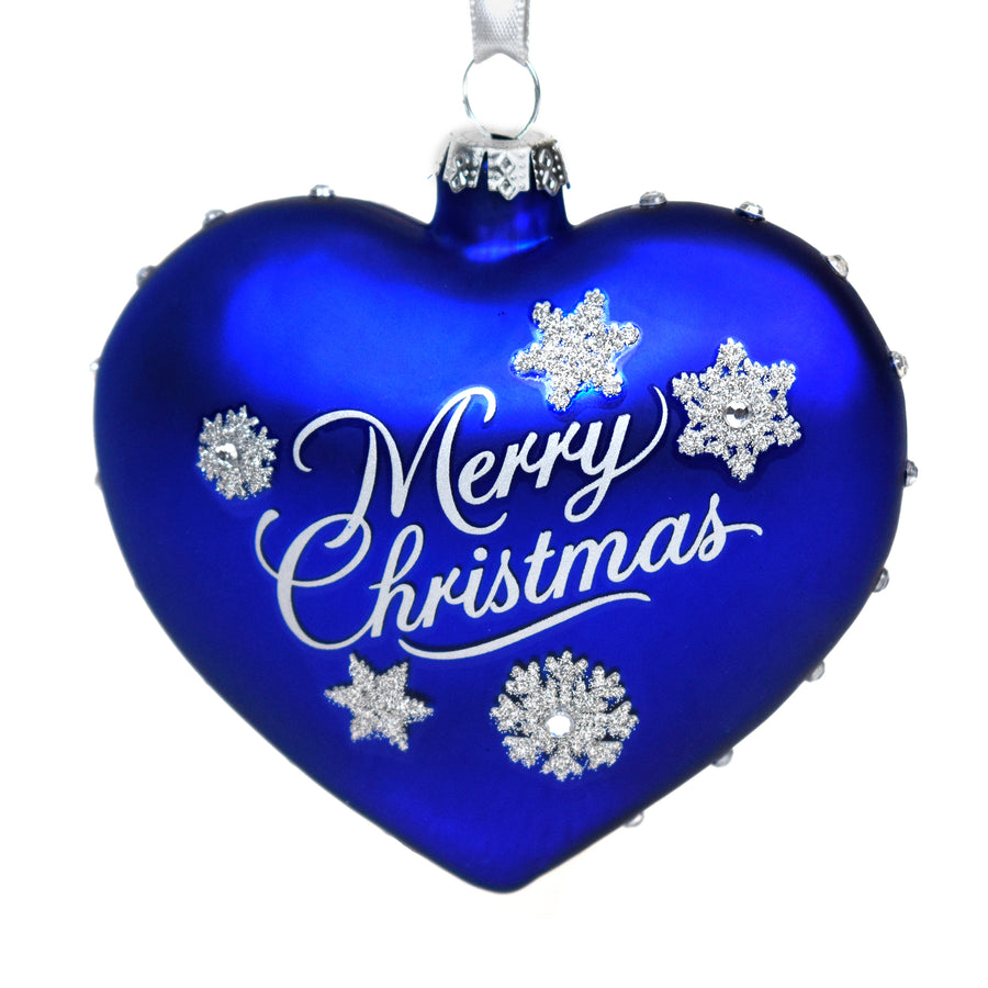 SeaWorld Blue Glass Heart Ornament