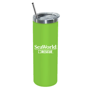 SeaWorld Rescue 20 oz Lime Stainles Steel Skinny Tumbler