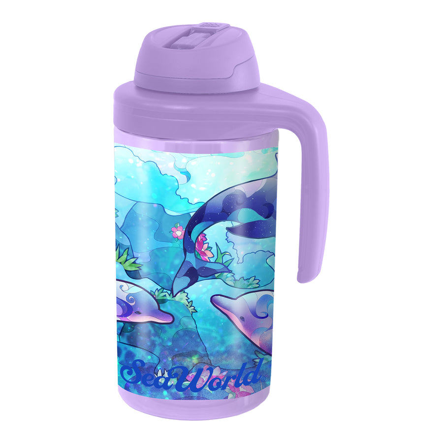 Stained Glass Dolphin 62oz Refillable Bottle
