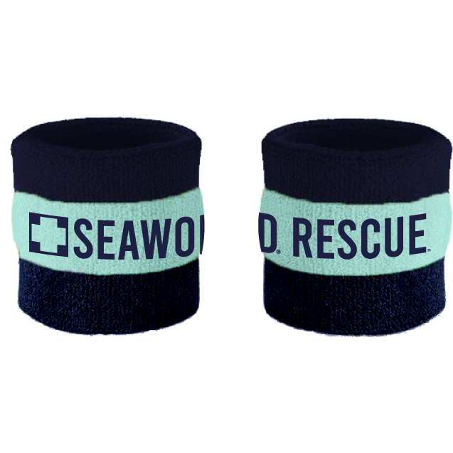 SeaWorld Rescue Navy Mint Wristband 2 Piece Set