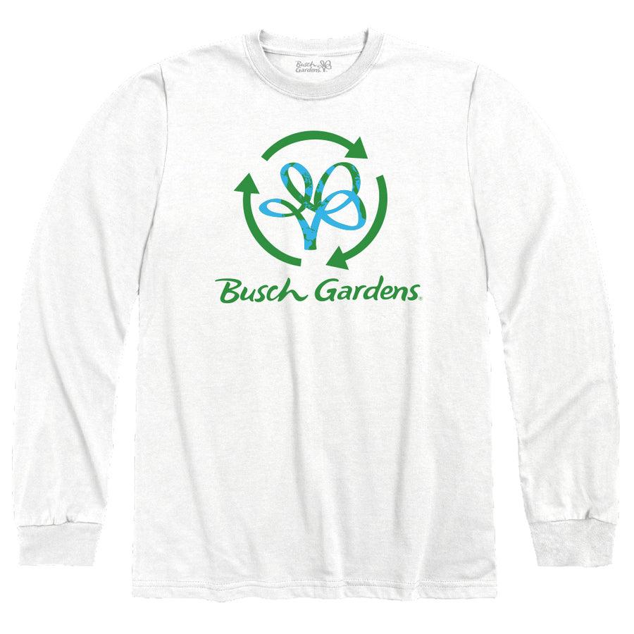 Busch Gardens Eco Adult White Long Sleeve Tee