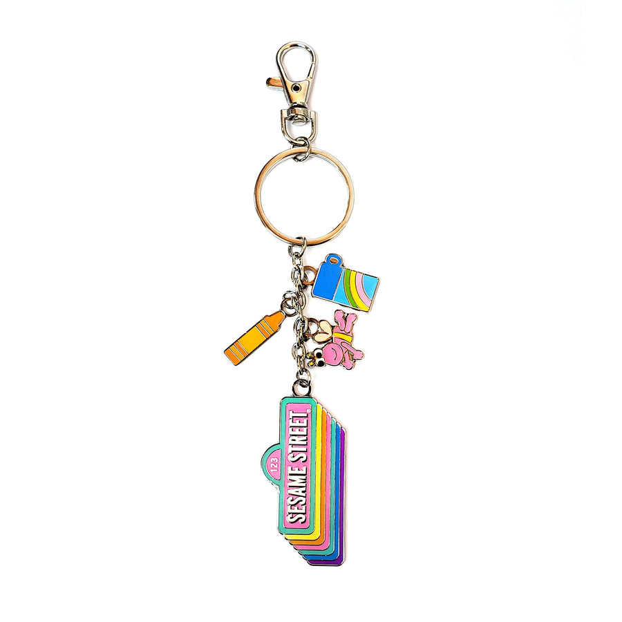 Sesame Street Retro Rainbow Logo Keychain