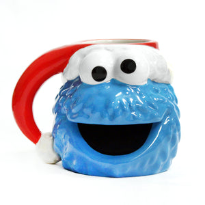 Sesame Street Santa Cookie Monster Sculpted Ceramic Mug